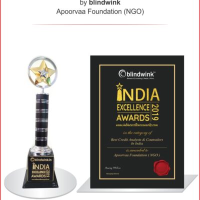Award for Best Credit Expert and Counselors in India - Apoorvaa Foundation